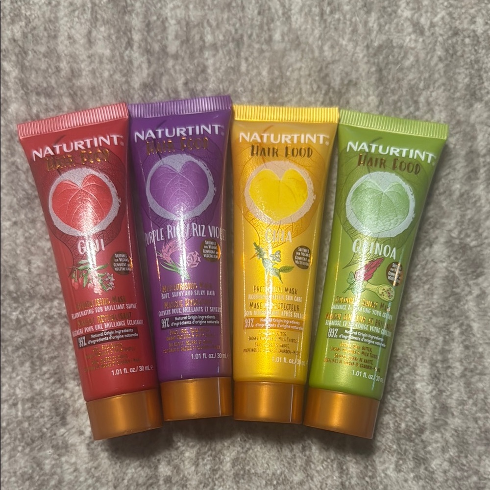 NEW Lot 4 Naturtint Hair Mask Protector Goji Purple Rice Chia Quinoa Travel Size